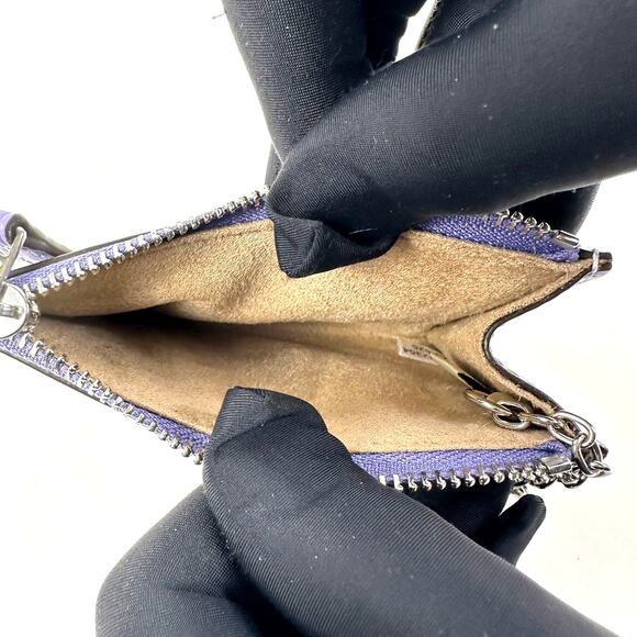 Coach CR825 Mini Skinny Id Case With Checkerboard Print IN Light Violet/Chalk - Picture 4 of 5